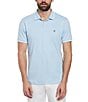 Color:Cerulean - Image 1 - Interlock Tipped Short Sleeve Polo Shirt