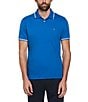 Color:Classic Blue - Image 1 - Interlock Tipped Short Sleeve Polo Shirt
