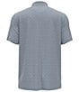 Color:Mediterranean Blue - Image 2 - Short Sleeve Geometric Print Polo Shirt