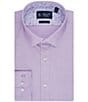 Color:Lavender - Image 1 - Slim Fit Stretch Spread Collar Melange With Floral Dress Shirt