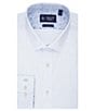 Color:White - Image 1 - Slim Fit Stretch Spread Collar Melange With Floral Dress Shirt