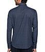 Color:Dark Sapphire - Image 2 - Stretch Oxford Basketweave Long Sleeve Woven Shirt