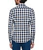 Color:Blue/White - Image 2 - Stretch Plaid Long Sleeve Woven Shirt