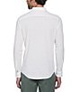 Color:Bright White - Image 2 - Stretch Textured Dobby Gingham Long Sleeve Woven Shirt