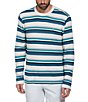 Color:Light Grey Melange - Image 1 - Waffle Stripe Long Sleeve Sweater