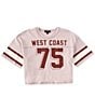 Color:Lilac - Image 1 - Big Girls 7-16 Short Sleeve West Coast 75 Football T-Shirt