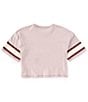 Color:Lilac - Image 2 - Big Girls 7-16 Short Sleeve West Coast 75 Football T-Shirt