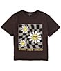 Color:Washed Black - Image 1 - Big Girls 7-16 Short Sleeve Sunny Days Ahead Crop T-Shirt