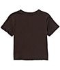 Color:Washed Black - Image 2 - Big Girls 7-16 Short Sleeve Sunny Days Ahead Crop T-Shirt
