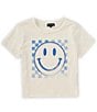Color:Artic Wolf - Image 1 - Big Girls 7-16 Check Smiley T-Shirt
