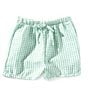 Originality Big Girls Gingham-Printed Woven Boxer Shorts, Color:Peapod/White - Image 1