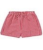 Originality Big Girls Gingham-Printed Woven Boxer Shorts, Color:Red/White - Image 1