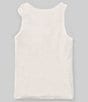 Color:Ivory - Image 2 - Big Girls 7-16 High Neck Double Layer Rosette Tank