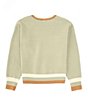Color:Sage/Ivory - Image 2 - Big Girls 7-16 Long Sleeve Daisy Smiley Sweater