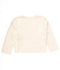 Color:Oatmeal - Image 2 - Big Girls 7-16 Long Sleeve Crocheted-Trim Boxy Top
