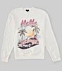 Color:Coconut Milk - Image 1 - Big Girls 7-16 Long Sleeve Malibu Fleece Sweatshirt