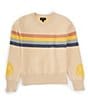 Color:Ivory Multi - Image 1 - Big Girls 7-16 Long Sleeve Rainbow Stripe Sweater