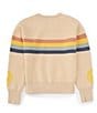 Color:Ivory Multi - Image 2 - Big Girls 7-16 Long Sleeve Rainbow Stripe Sweater
