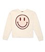 Color:Artic Wolf - Image 1 - Big Girls 7-16 Long-Sleeve Smiley Face Graphic T-Shirt