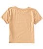 Color:Doe - Image 2 - Big Girls 7-16 Short Sleeve Butterfly Check Crop T-Shirt