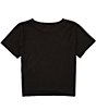 Color:Washed Black - Image 2 - Big Girls 7-16 Short Sleeve Cherry Records Crop T-Shirt