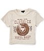 Color:Artic Wolf - Image 1 - Big Girls 7-16 Short Sleeve Classic Vinyl Shop Cropped T-Shirt