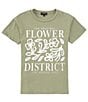 Color:Vetiver - Image 1 - Big Girls 7-16 Short Sleeve Flower District Oversized T-Shirt