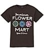 Color:Washed Black - Image 1 - Big Girls 7-16 Short Sleeve Flower Mart Graphic T-Shirt