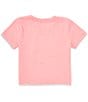 Color:Pink - Image 2 - Big Girls 7-16 Short Sleeve Graphic Smiley Check Cowboy Cropped T-Shirt