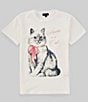 Color:Ivory New - Image 1 - Big Girls 7-16 Short Sleeve Karma Is A Cat OS T-Shirt