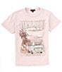 Color:Burnished Lilac - Image 1 - Big Girls 7-16 Short Sleeve Malibu Bus OS T-Shirt