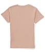 Color:Peach Whip - Image 2 - Big Girls 7-16 Short Sleeve Rainbow Butterfly OS T-Shirt