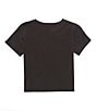 Color:Washed Black - Image 2 - Big Girls 7-16 Short Sleeve Roam Free Horses Cropped T-Shirt