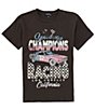 Color:Washed Black - Image 1 - Big Girls 7-16 Short Sleeve Speedway Champions OS T-Shirt
