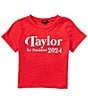 Originality Big Girls Short-Sleeve Taylor For President Graphic T-Shirt, Color:Poinsettia - Image 1