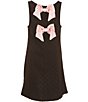 Originality Big Girls Sleeveless Flock Dot Pink Bow Dress - Image 2