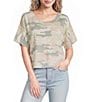 Originality Camo Printed Short Sleeve Sweater - Image 1