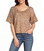 Originality Doe Printed Short Sleeve Sweater - Image 1
