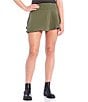 Color:Olive - Image 1 - High Rise Drop Waist Mini Skirt