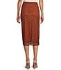 Originality Lace Front Slit Midi Skirt, Color:Brown - Image 2
