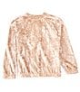 Color:Evening Sand - Image 2 - Little Girls 2T-6X Raglan Sleeve Velvet Jacket