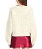 Originality Long Sleeve Crew Neck Cable Knit Sweater - Image 2