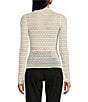 Color:Ivory - Image 2 - Long Sleeve Lace Mock Neck Top
