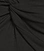 Originality Off-The-Shoulder Solid Twist Front Top, Color:Black - Image 4