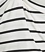 Originality Off-The-Shoulder Striped Twist Front Top, Color:White/Black - Image 4