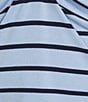 Originality Off-The-Shoulder Striped Twist Front Top, Color:Blue - Image 4