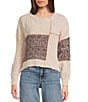 Originality Patchwork Sweater, Color:Fig - Image 1
