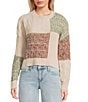 Originality Patchwork Sweater, Color:Oil Green - Image 1