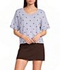 Originality Polka Dot Short Sleeve Sweater - Image 1