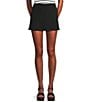 Originality Ponti Pull On A-Line Micro Mini Skort, Color:Black - Image 1
